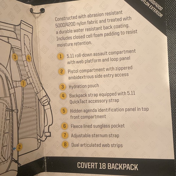 5.11 Covert 18 Backpack NWT - Picture 11 of 16